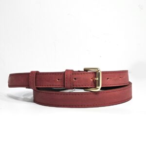 Ceinture Femme Burgundy en cuir véritable – Boucle Dorée