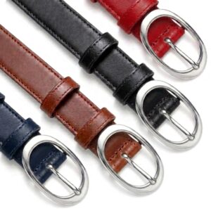 Pack 4 ceintures en Cuir Véritable - Boucle Argentée – Cuircom