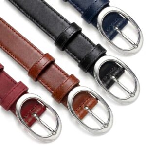 Pack 4 ceintures en Cuir Véritable - Boucle Argentée – Cuircom