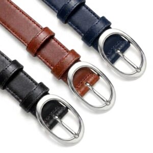 Pack 3 ceintures en Cuir Véritable - Boucle Argentée – Cuircom