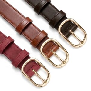 Pack 3 ceintures en Cuir Véritable - Boucle Dorée – Cuircom