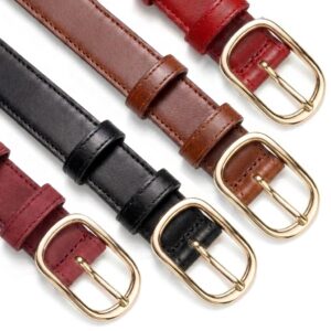 Pack 4 ceintures en Cuir Véritable - Boucle Dorée – Cuircom