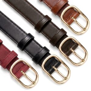 Pack 4 ceintures en Cuir Véritable - Boucle Dorée – Cuircom