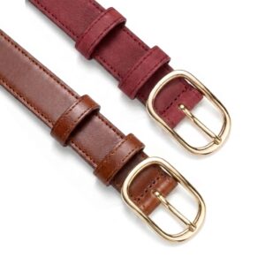 Pack 2 ceintures en Cuir Véritable - Boucle Dorée – Cuircom